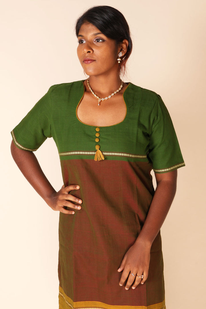 Multicolour Andhra Cotton Kurta 10070683