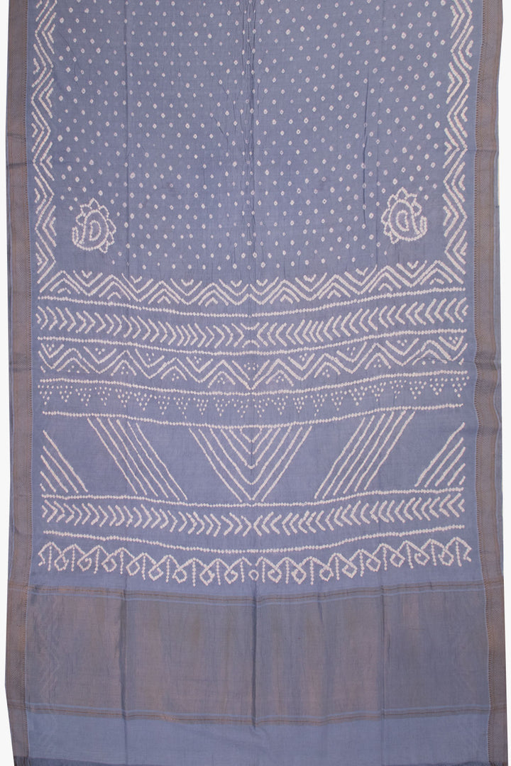 Powder Blue Bandhani Mangalgiri Cotton Saree 10071104