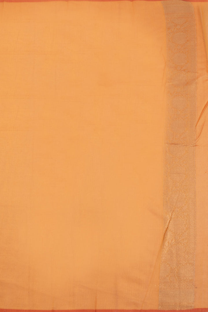 Tawny Orange Handloom Banarasi Silk Cotton Saree 10070514 - Avishya