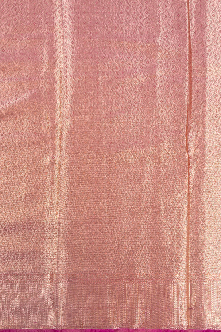 Pink Banarasi Tissue Organza Saree With Sequin Border