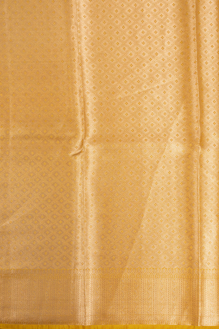 Yellow Banarasi Tissue Organza Saree With Sequin Border