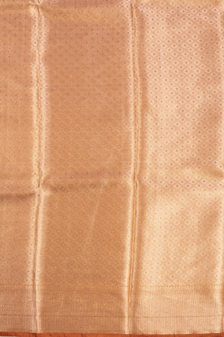 Brown Banarasi Tissue Organza Saree With Sequin Border