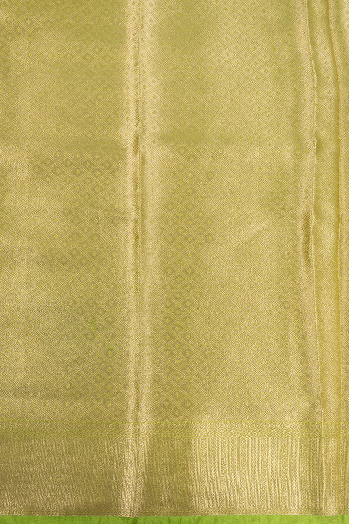 Green Banarasi Tissue Organza Saree With Sequin Border