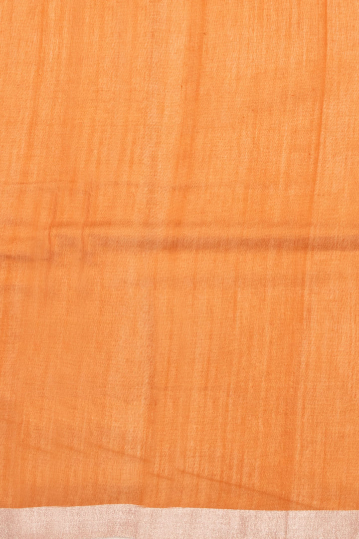 Rust Orange Handloom Chanderi Silk Saree