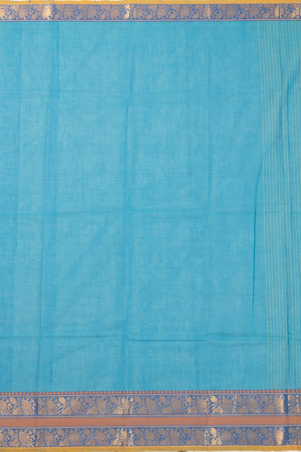 Blue Handloom Chettinad Cotton Saree 10072597