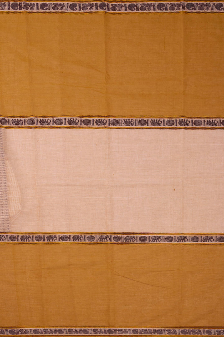 Brown Handloom Chettinad Cotton Saree 10072617