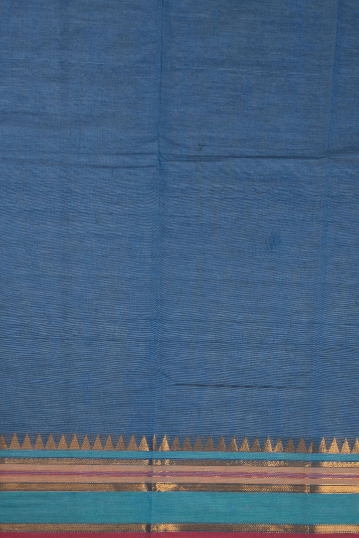 Blue Handloom Chettinad Cotton Saree 10072625