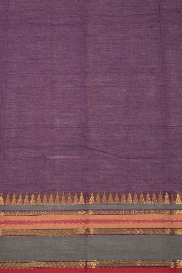 Purple Handloom Chettinad Cotton Saree 10072626