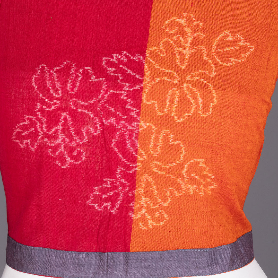 Red Handcrafted Odisha Ikat Crop Top