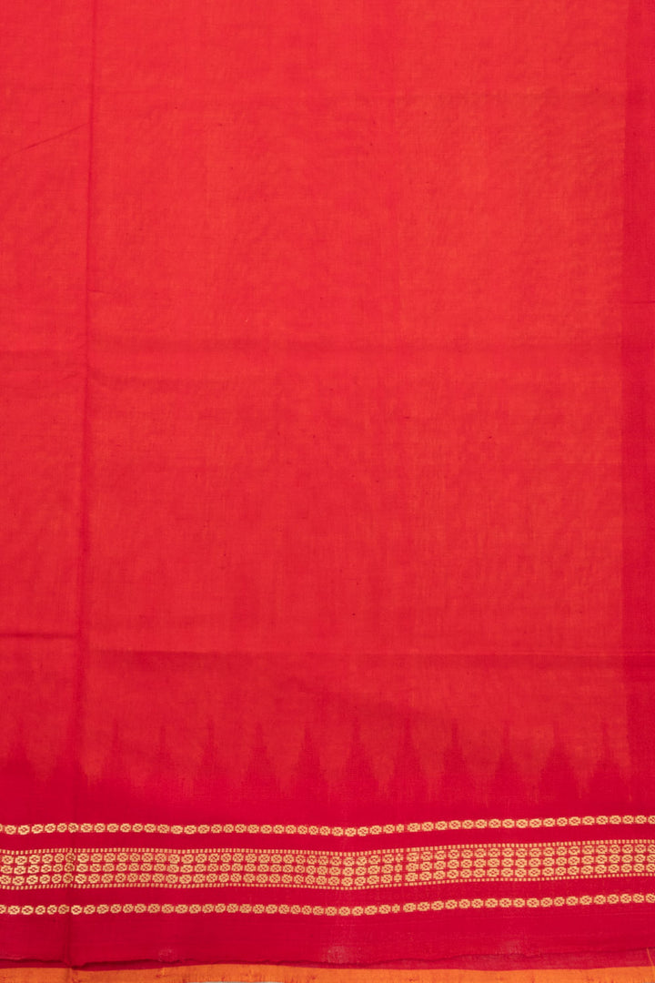 Orange Sambalpur Odisha Ikat Cotton Saree