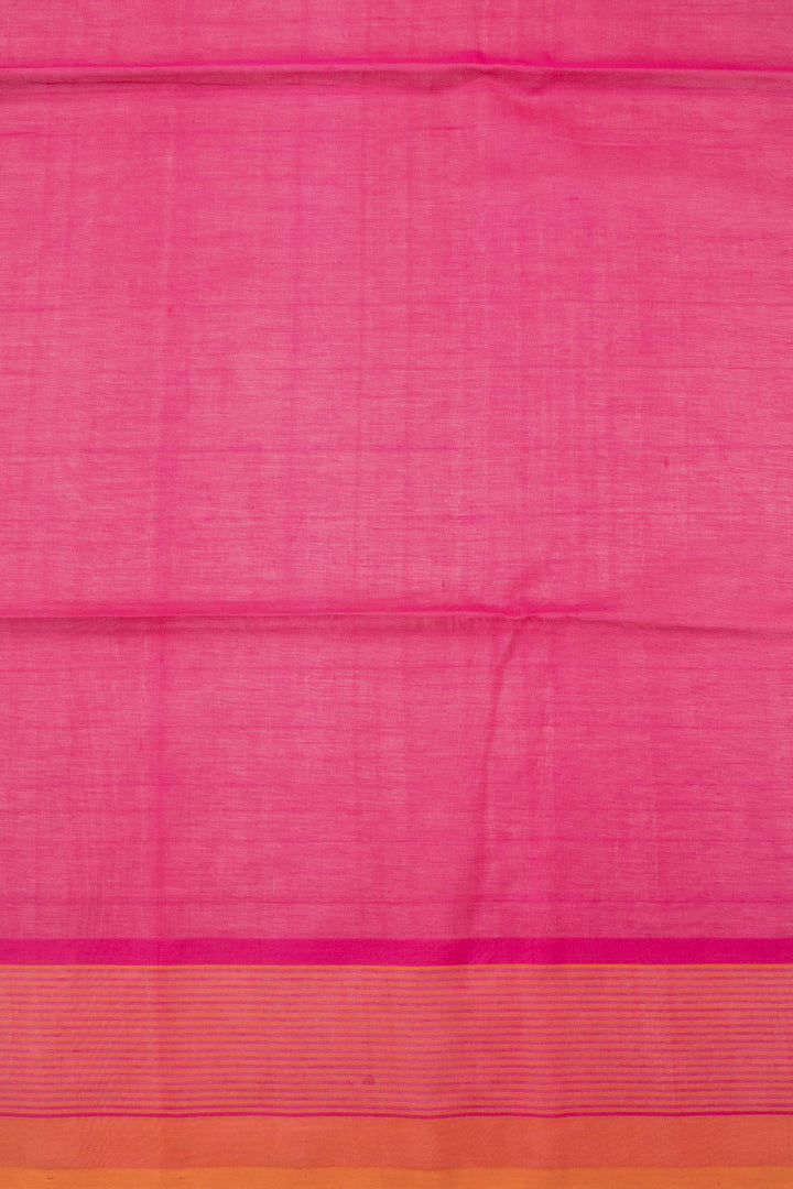 Pink Handloom Kanchi Silk Cotton Saree 10073553