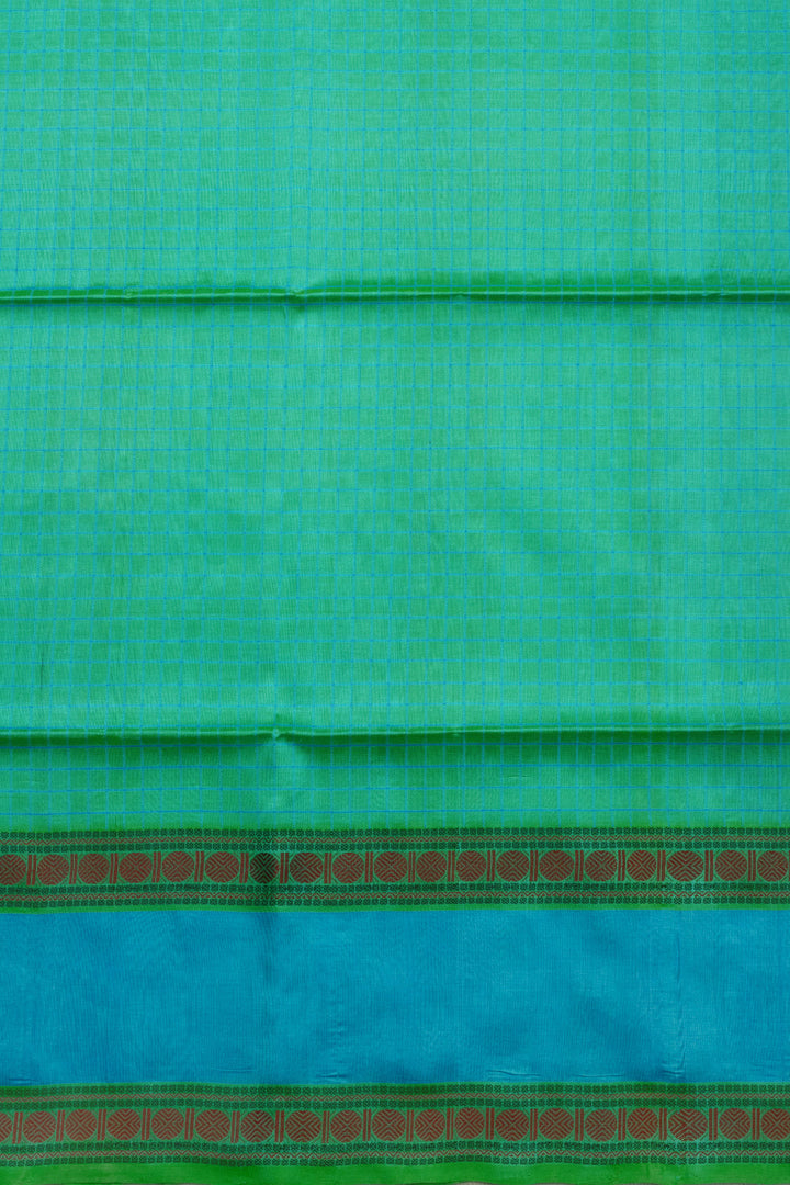 Green Handloom Kanchi Silk Cotton Saree 10073557