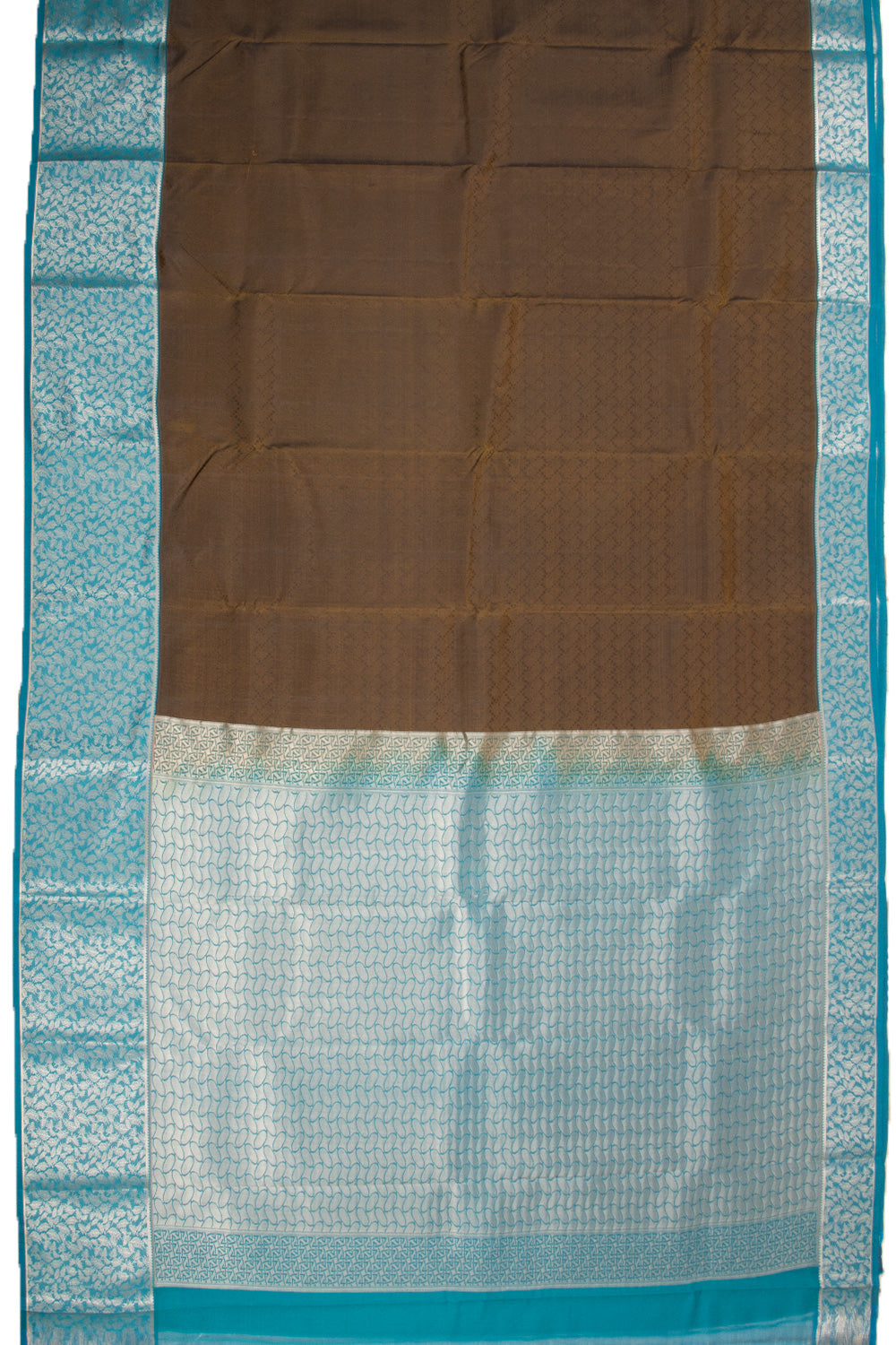 Brown Handloom Kanjivaram Blended Silk Saree 10072891