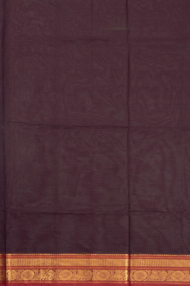 Brown Handloom Kanchi Cotton Saree