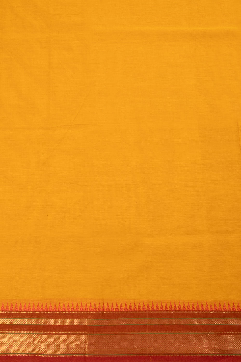 Yellow Handwoven Kanchi Cotton Saree 10068698 - Avishya
