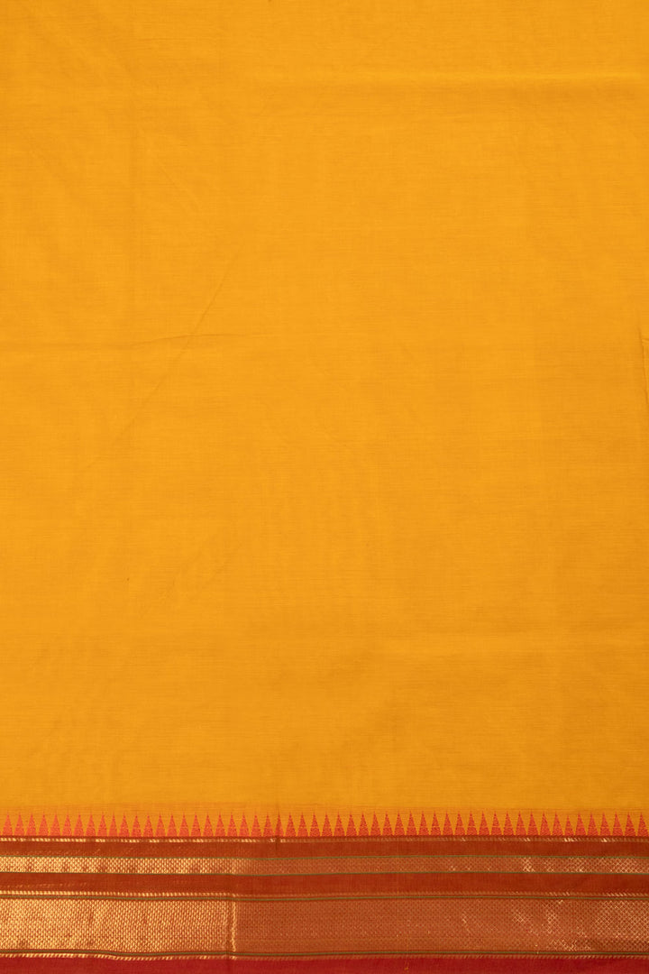 Yellow Handwoven Kanchi Cotton Saree 10068698 - Avishya