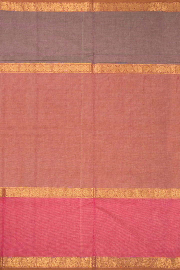 Brown Handloom Kanchi Cotton Saree