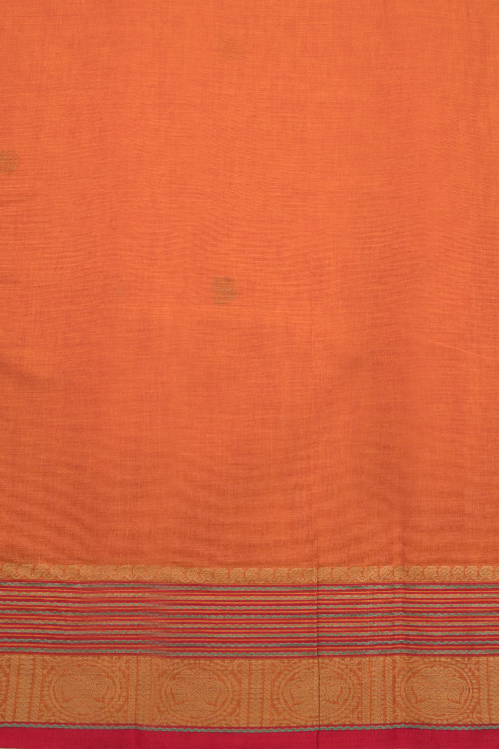 Orange Handloom Kanchi Cotton Saree 