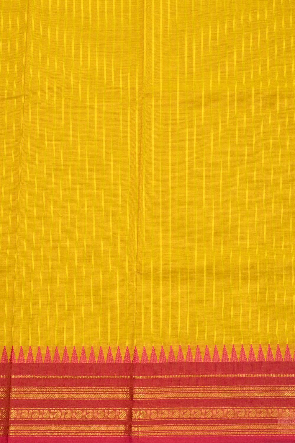 Yellow Handloom Kanchi Cotton Saree 