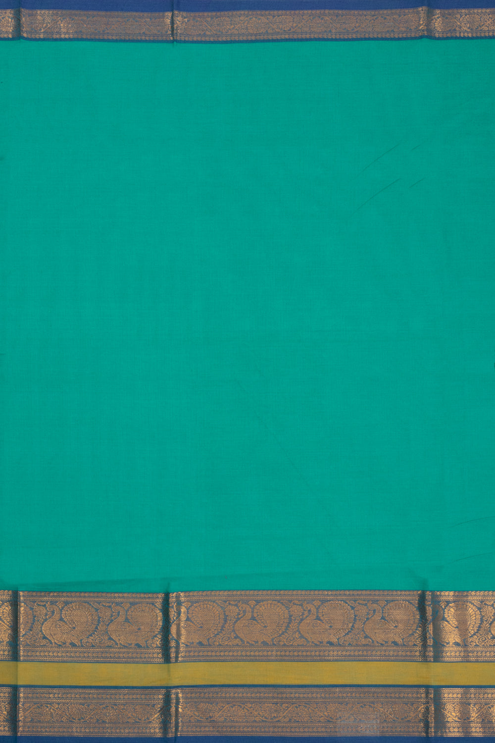 Teal Green Handloom Kanchi Cotton Saree 