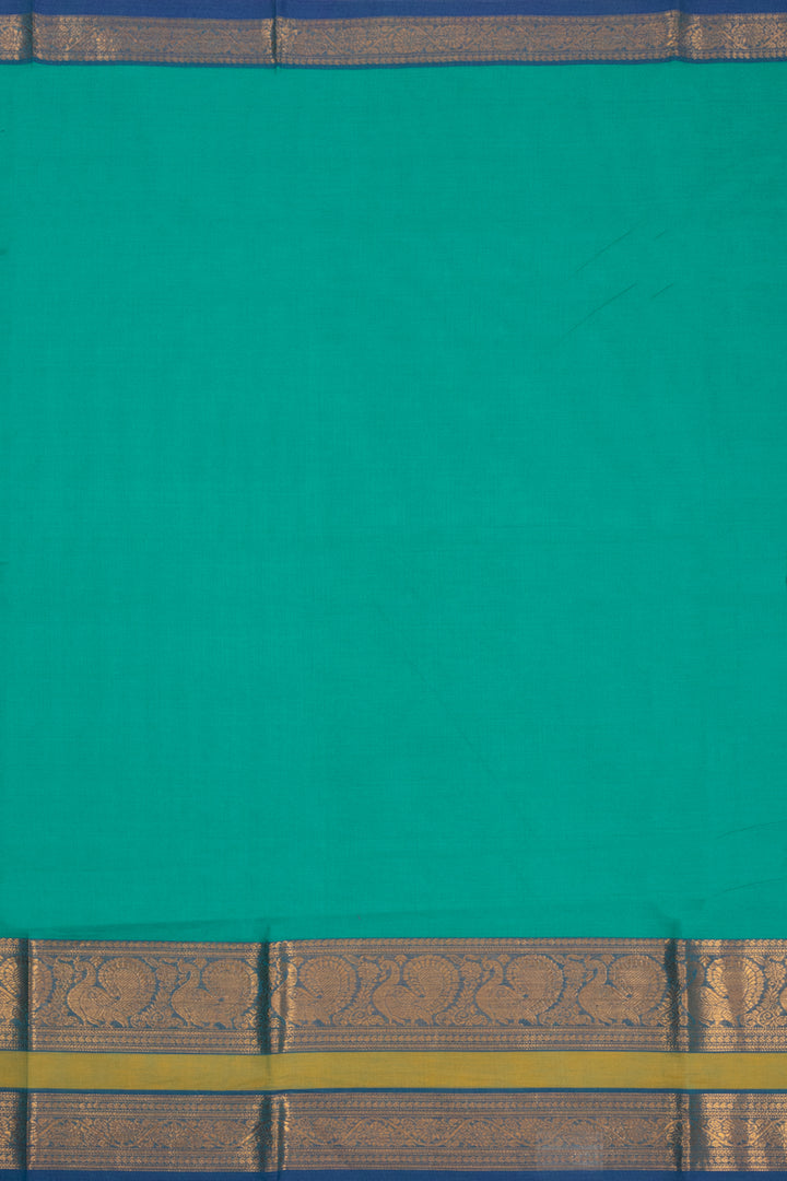 Teal Green Handloom Kanchi Cotton Saree 