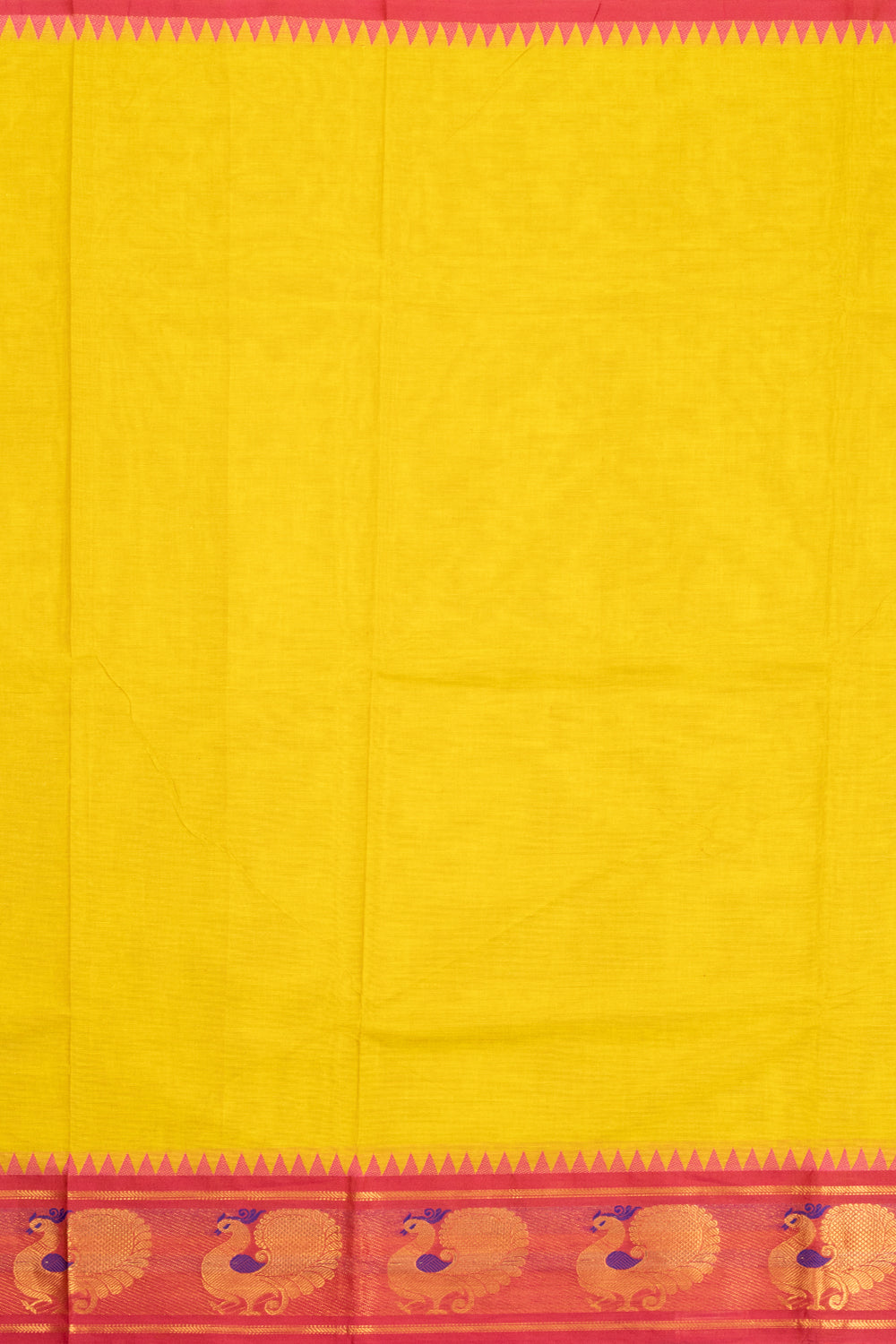 Yellow Handloom Kanchi Cotton Saree 