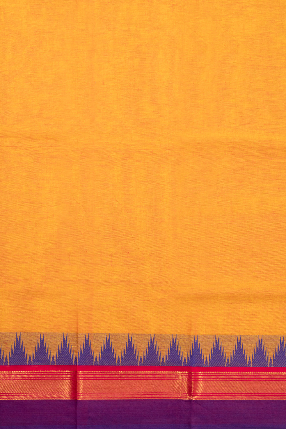 Orange Handloom Kanchi Cotton Saree 