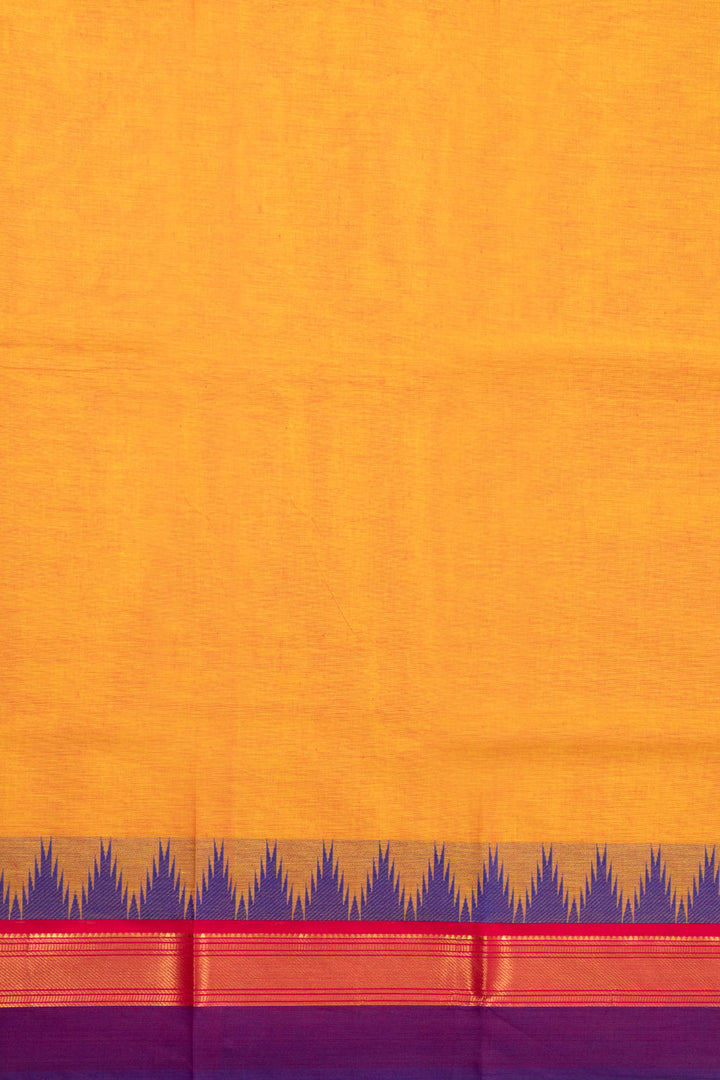 Orange Handloom Kanchi Cotton Saree 