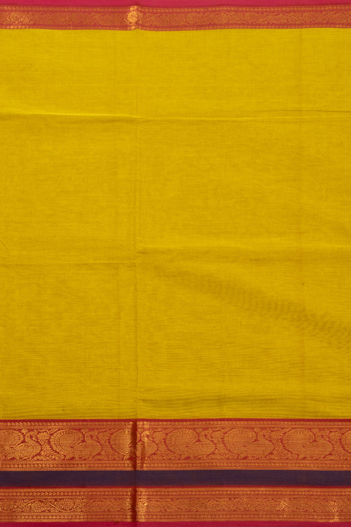 Yellow Handloom Kanchi Cotton Saree