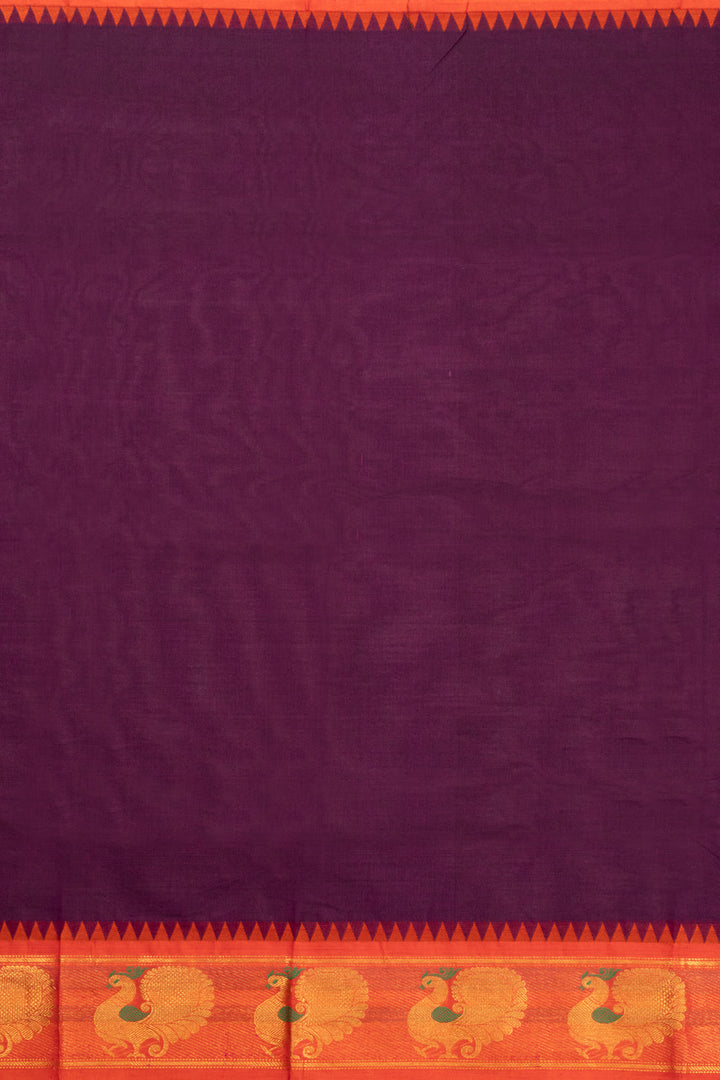 Purple Handloom Kanchi Cotton Saree 