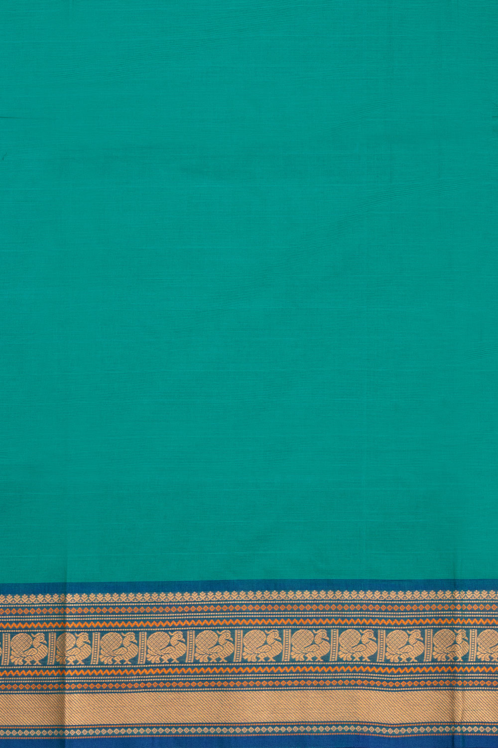 Teal Blue Handloom Kanchi Cotton Saree 10071779