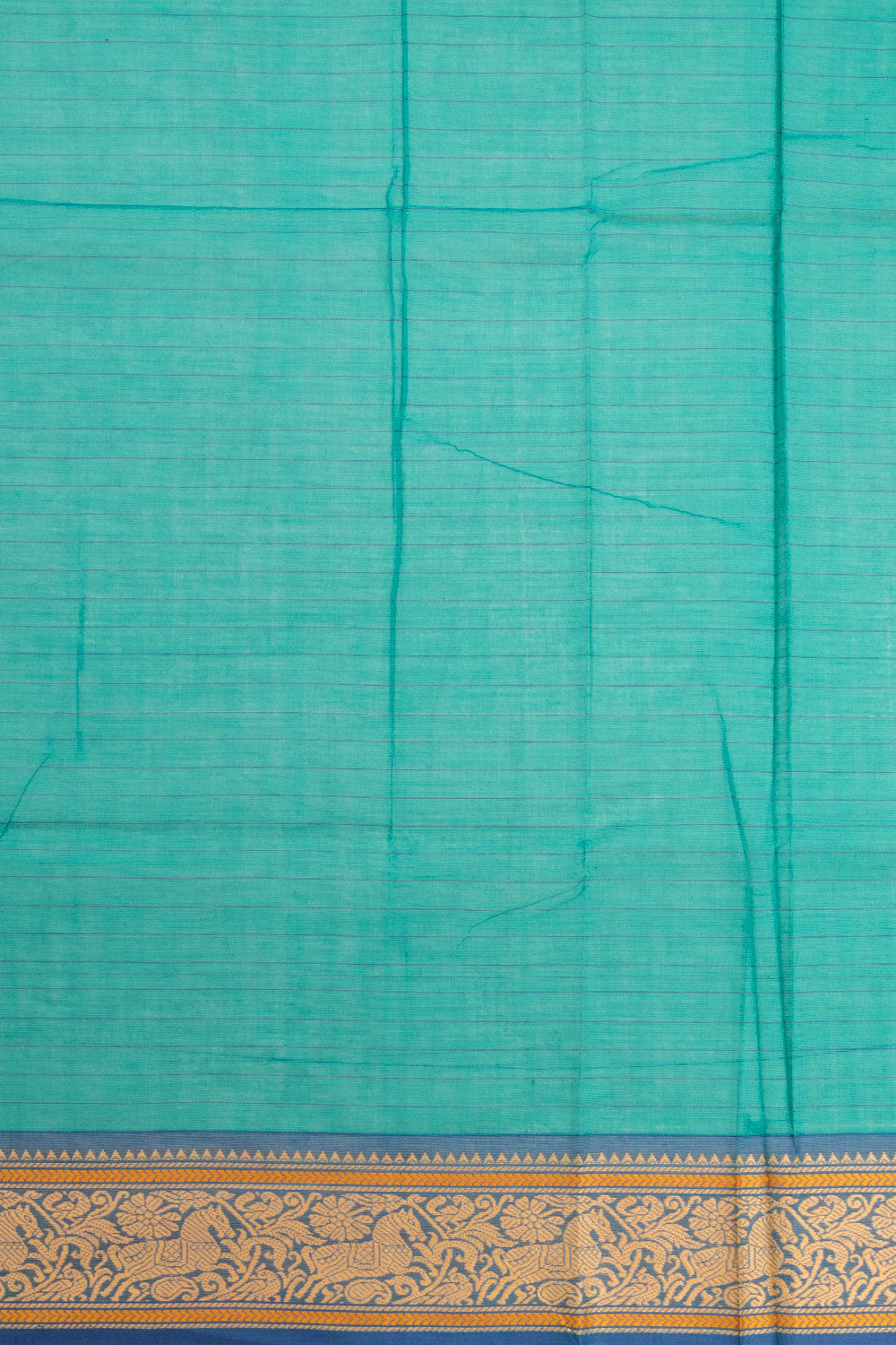 Teal Blue Handloom Kanchi Cotton Saree