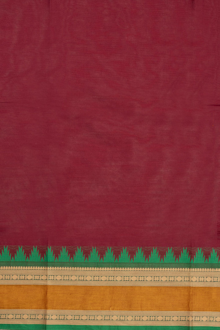 Maroon Handloom Kanchi Cotton Saree 10071785