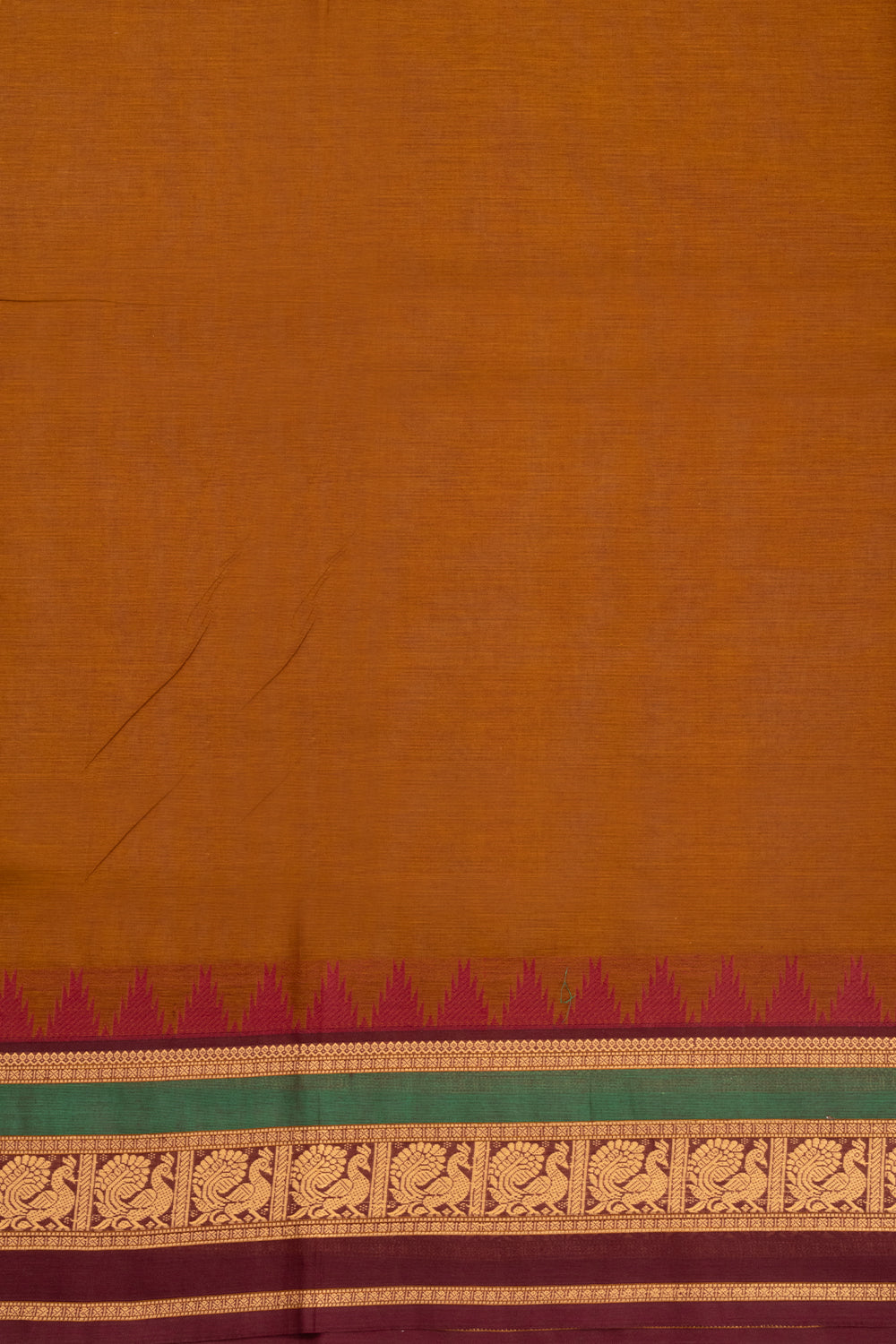 Brown Handloom Kanchi Cotton Saree