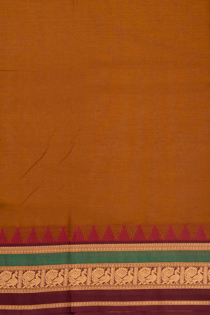 Brown Handloom Kanchi Cotton Saree