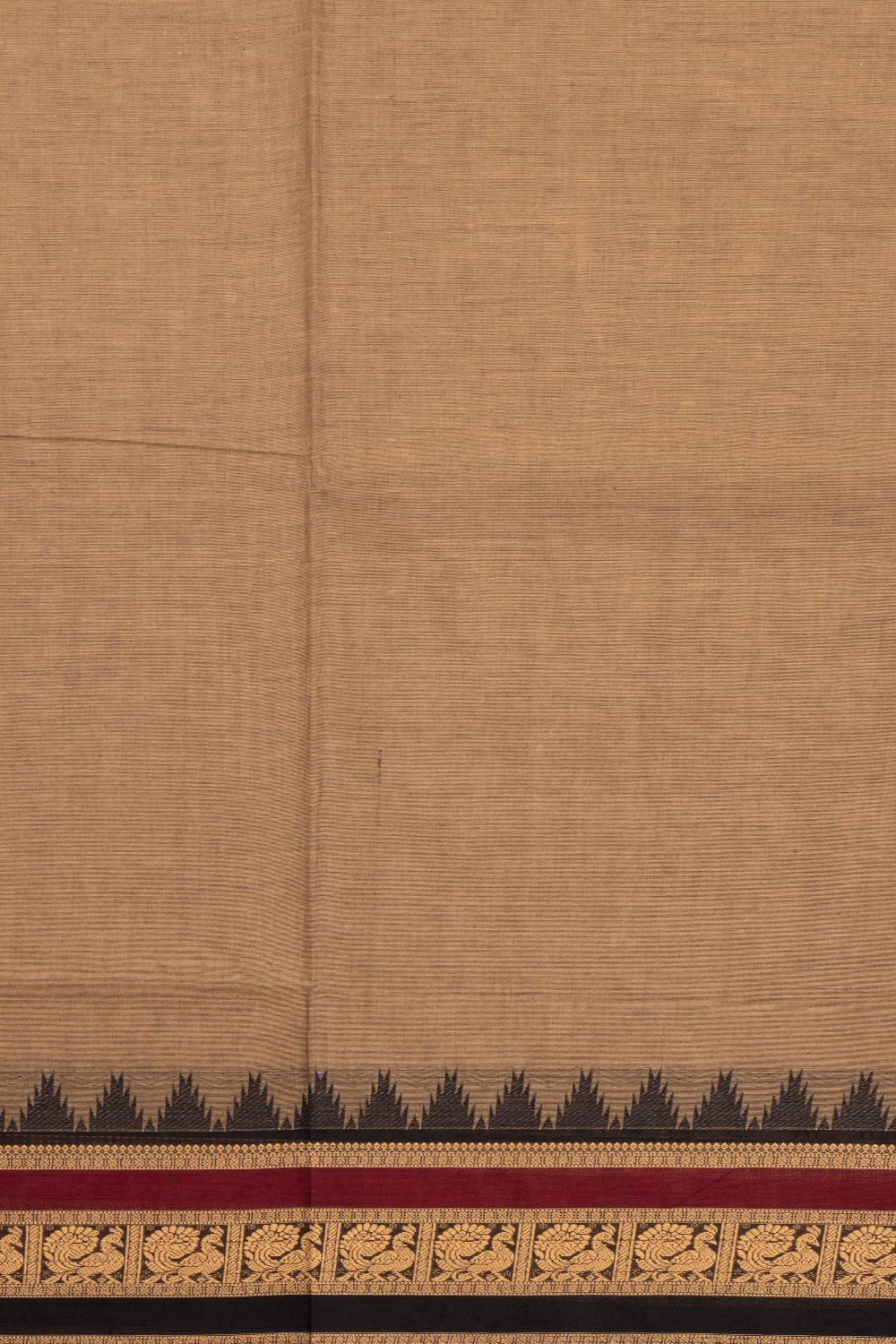 Brown Handloom Kanchi Cotton Saree