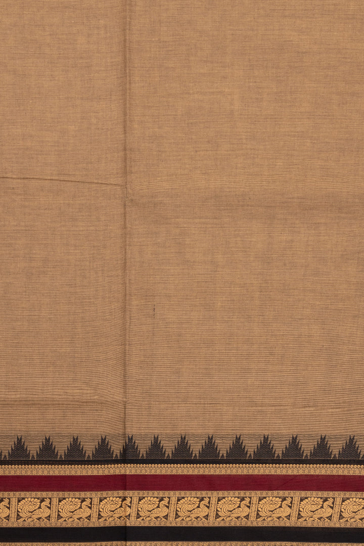 Brown Handloom Kanchi Cotton Saree