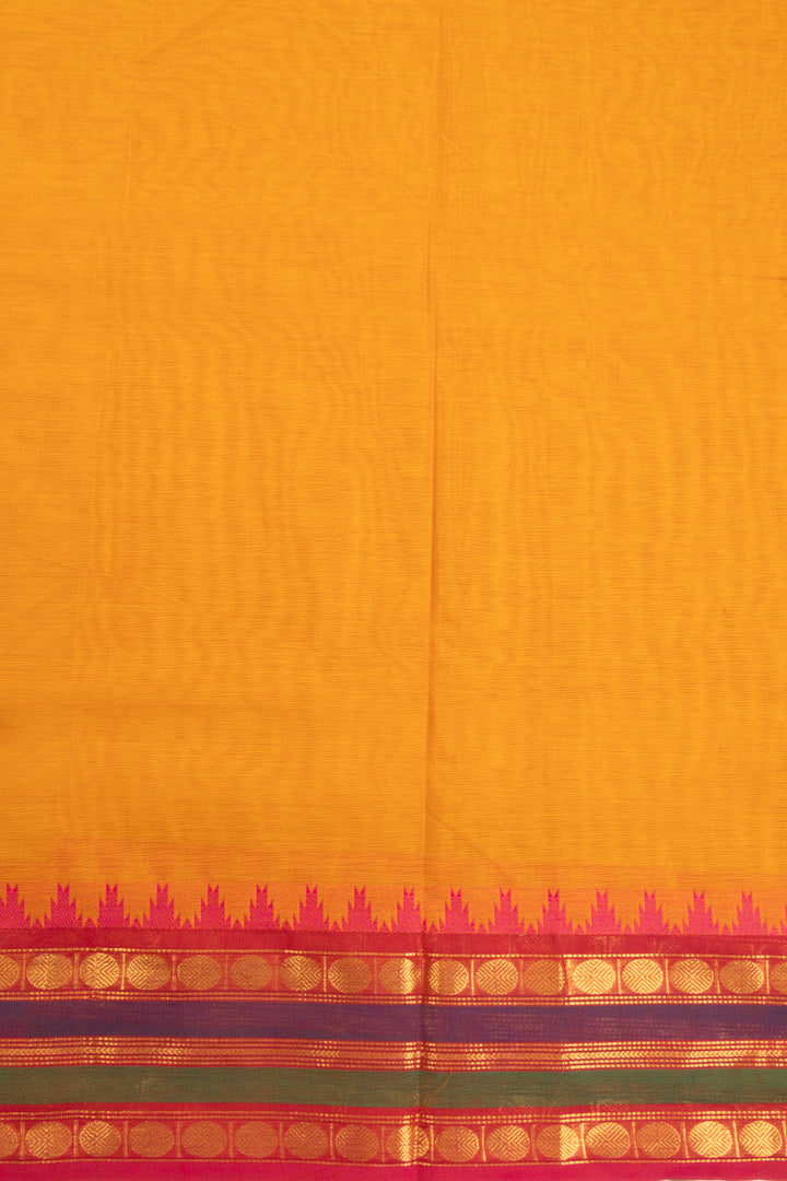 Orange Handloom Kanchi Cotton Saree