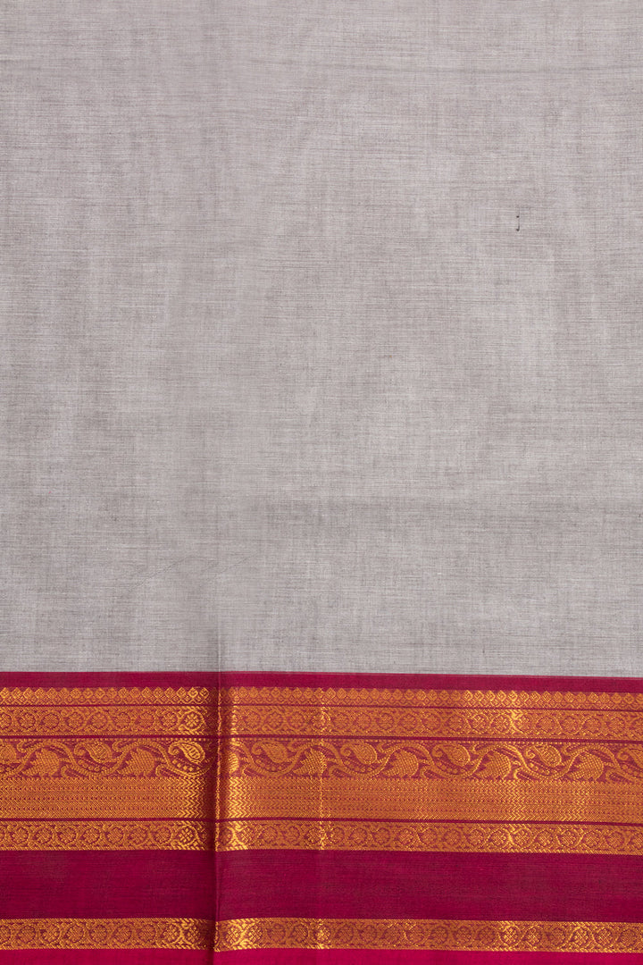 Grey Handloom Kanchi Cotton Saree 