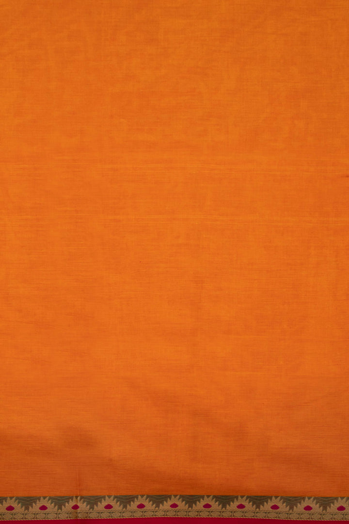 Orange Handloom Kanchi Cotton Saree