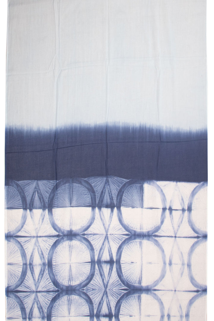 Blue Shibori Mulmul Cotton Saree