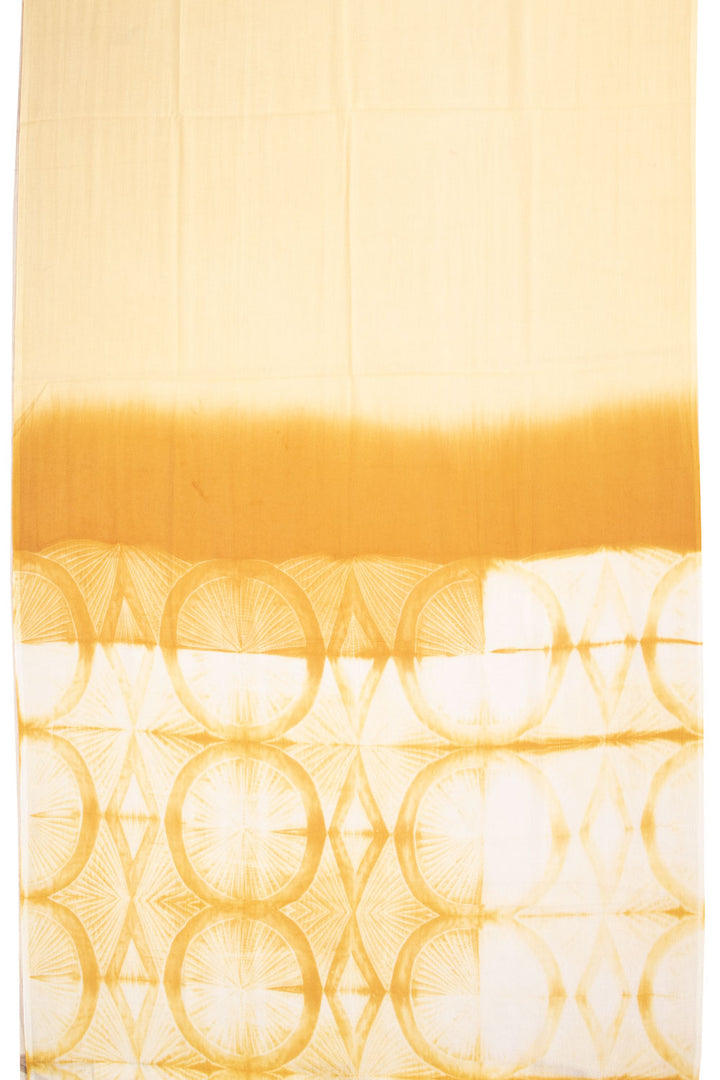 Yellow Shibori Mulmul Cotton Saree