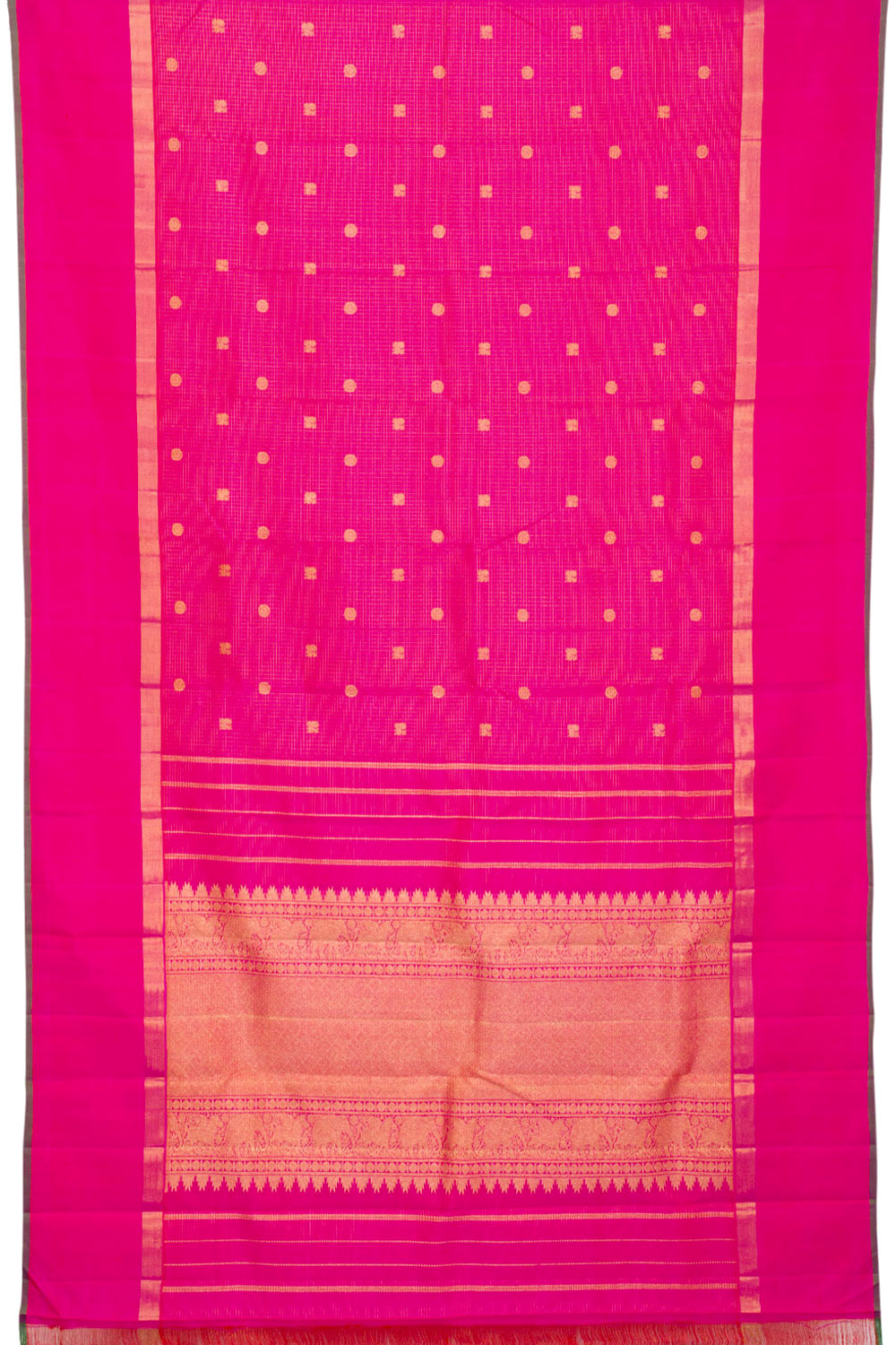 Rani Pink Pure Zari Kanjivaram Silk Saree 10062498