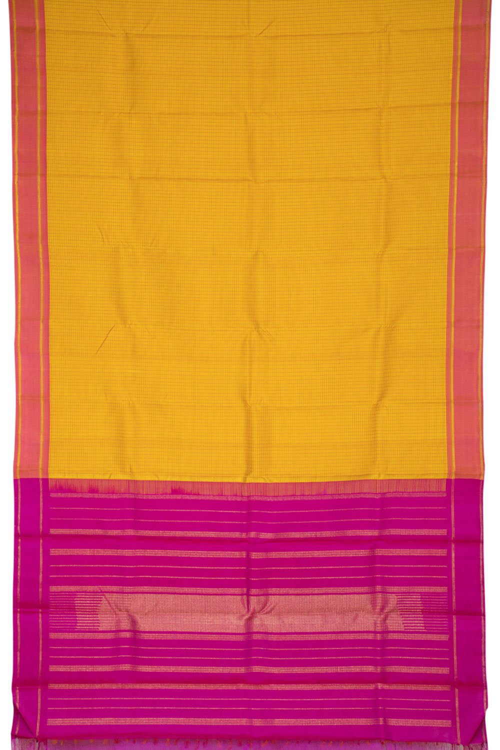 Turmeric Yellow Pure Zari Kanjivaram Silk Saree 10063320