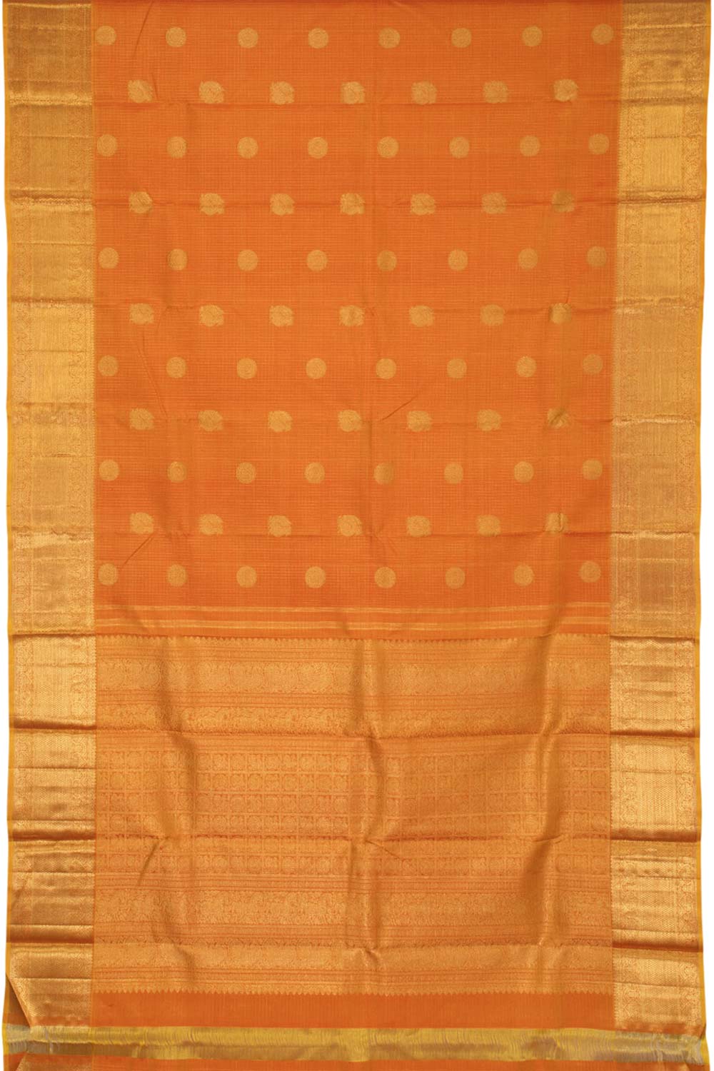 Papaya Orange Pure Zari Kanjivaram Silk Saree 10063378