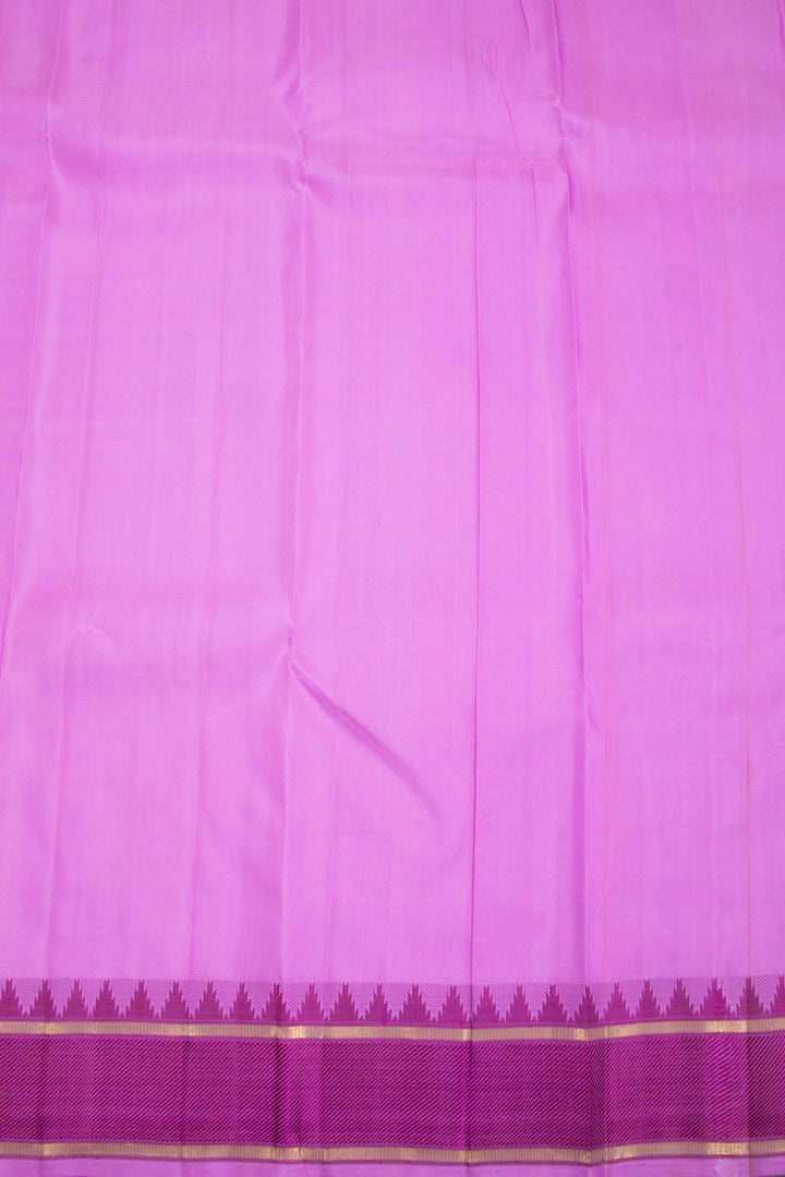 Neon Pink Threadwork Kanjivaram Silk Saree 10070645