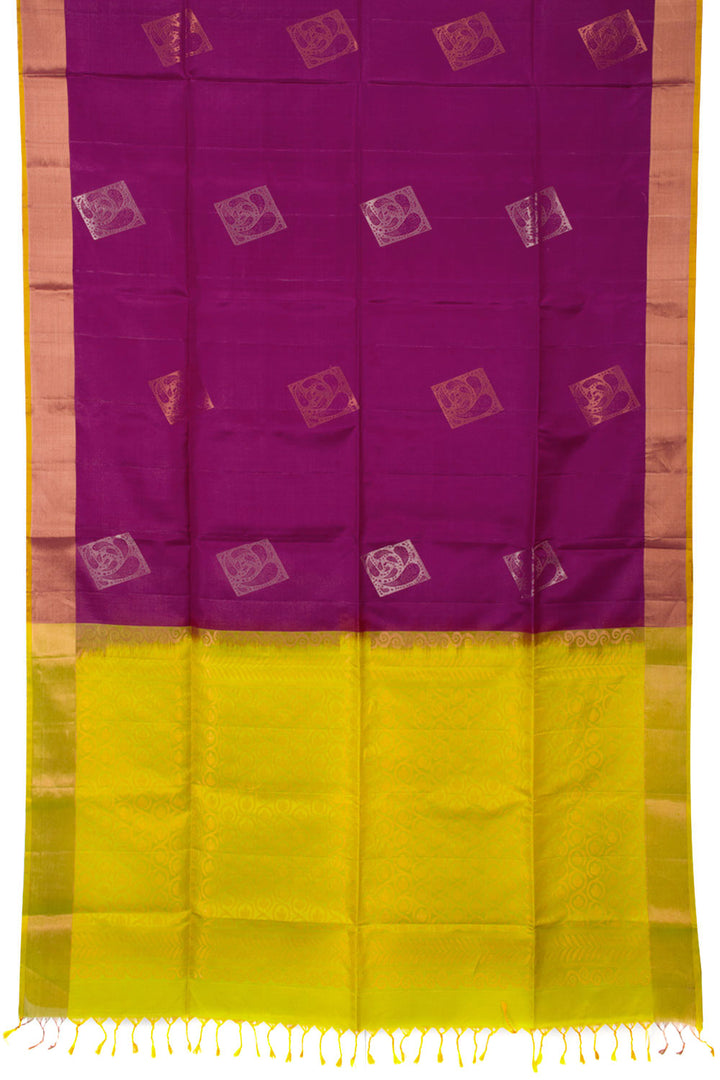 Tyrian Purple Handloom Kanjivaram Soft Silk Saree 10062450