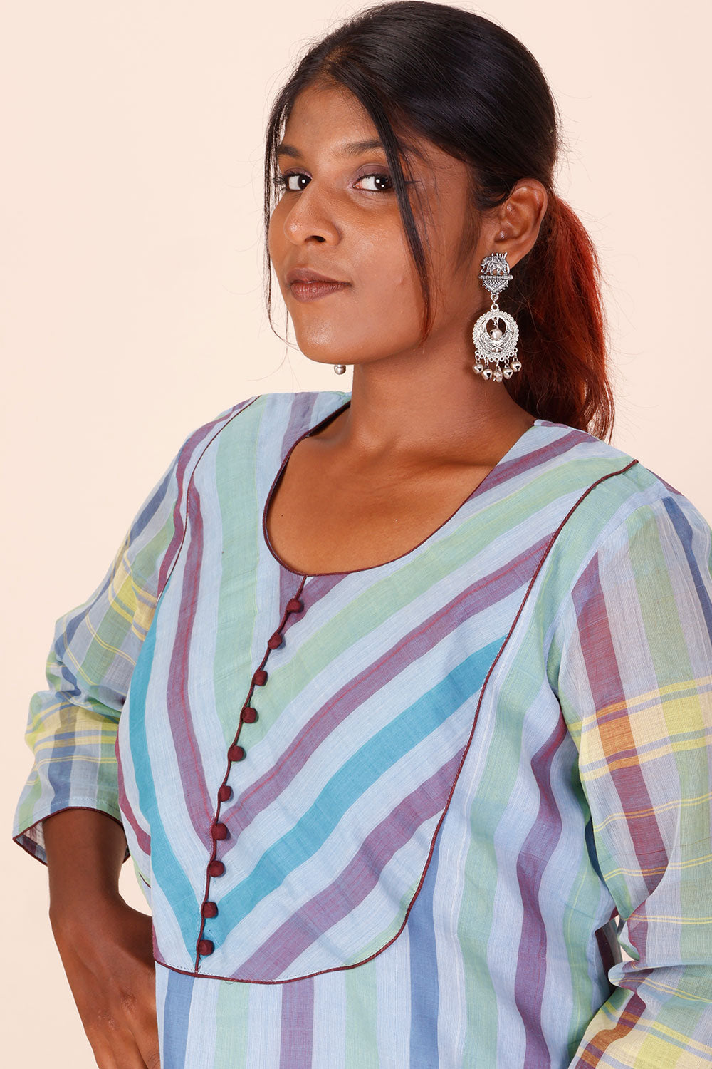 Blue Andhra cotton kurta 10070689