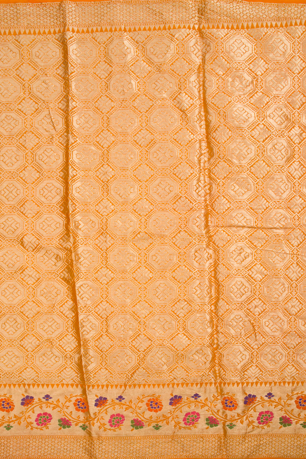 Pumpkin Orange Kanjivaram Pure Silk Bandhani Saree 10062797