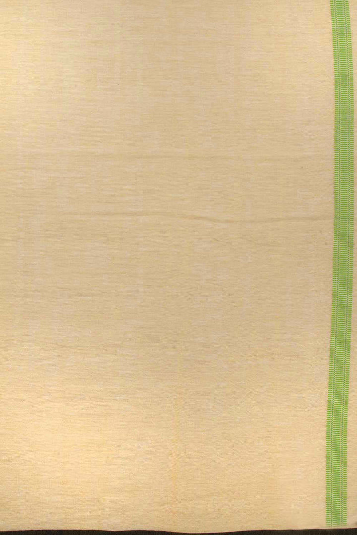 Pale Yellow Handloom Bhujodi Kala Cotton Saree 10062876